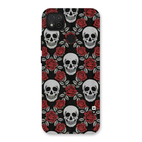 Grey Skulls Back Case for Redmi 9