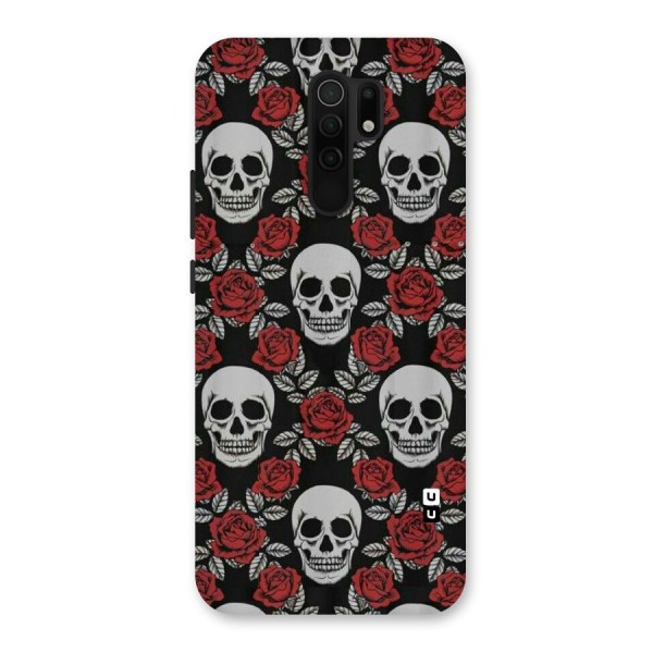 Grey Skulls Back Case for Redmi 9 Prime