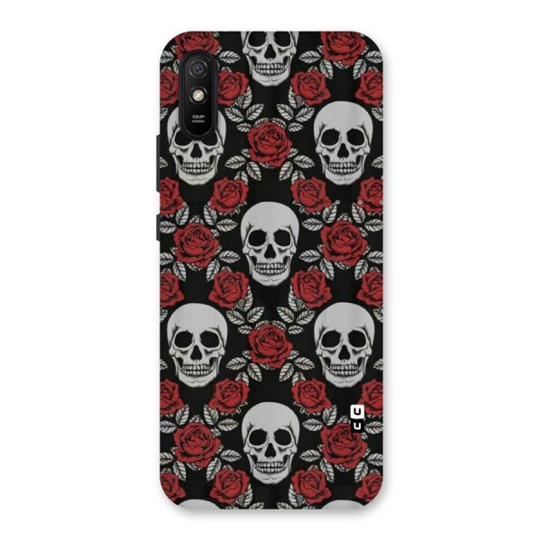 Grey Skulls Back Case for Redmi 9i