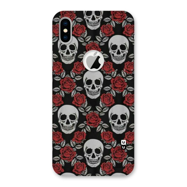 Grey Skulls Back Case for iPhone XS Logo Cut