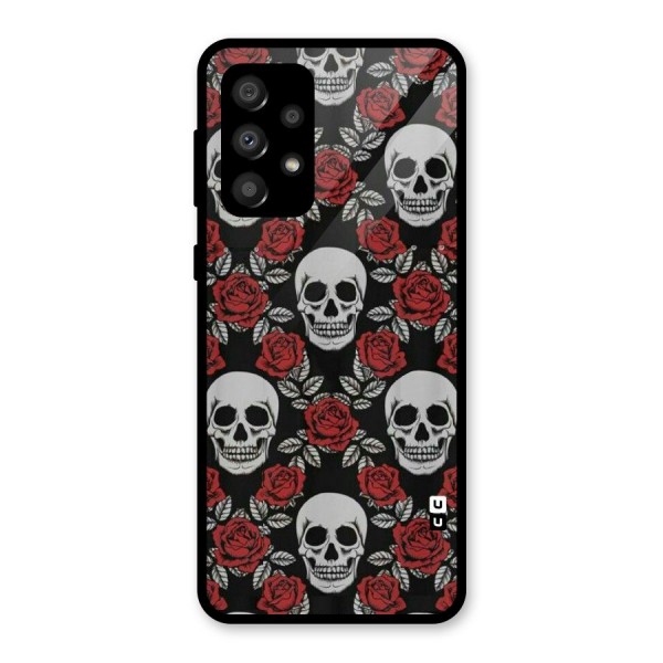 Grey Skulls Glass Back Case for Galaxy A32