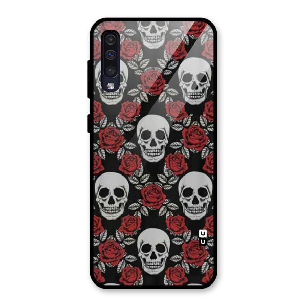 Grey Skulls Glass Back Case for Galaxy A50s