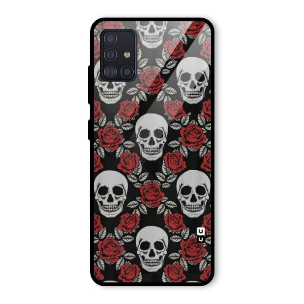 Grey Skulls Glass Back Case for Galaxy A51