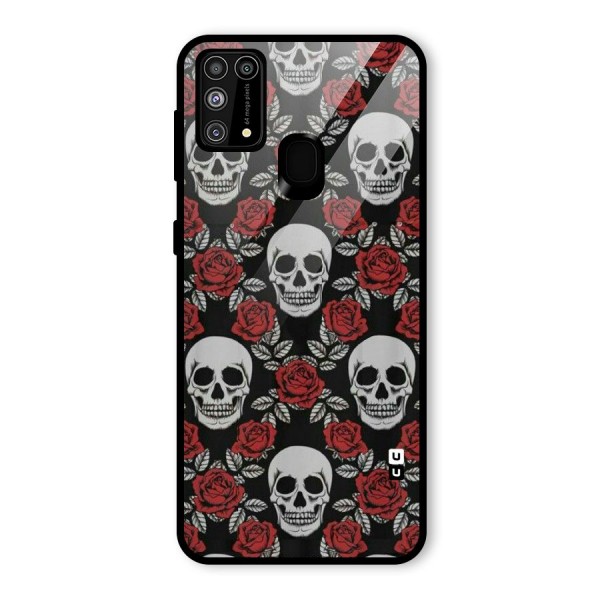 Grey Skulls Glass Back Case for Galaxy M31