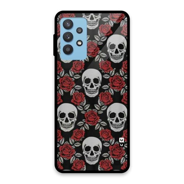 Grey Skulls Glass Back Case for Galaxy M32 5G