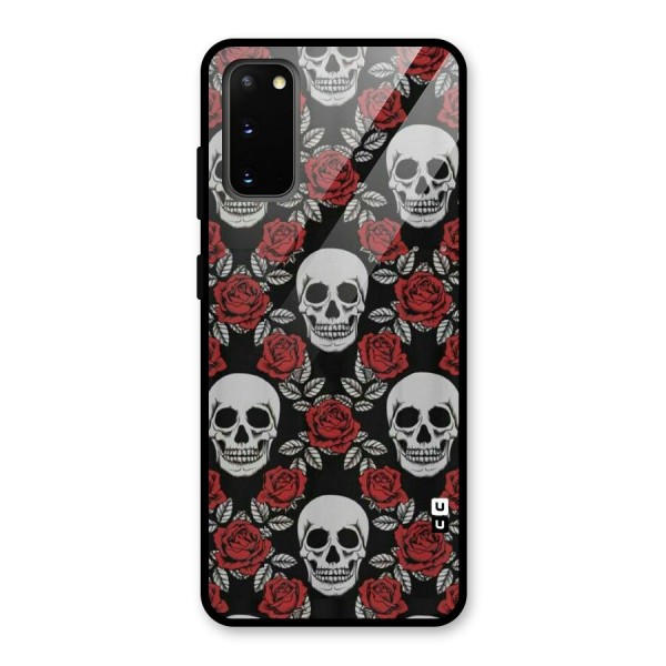 Grey Skulls Glass Back Case for Galaxy S20