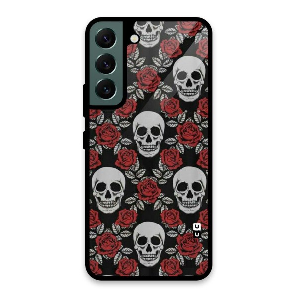 Grey Skulls Glass Back Case for Galaxy S22 5G