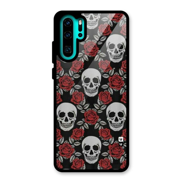 Grey Skulls Glass Back Case for Huawei P30 Pro