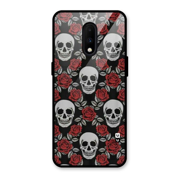 Grey Skulls Glass Back Case for OnePlus 7