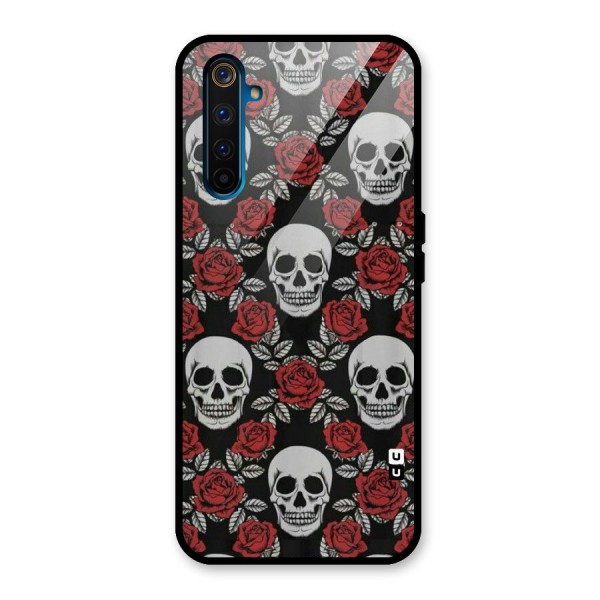 Grey Skulls Glass Back Case for Realme 6 Pro