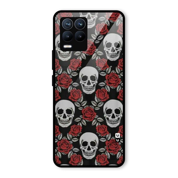 Grey Skulls Glass Back Case for Realme 8