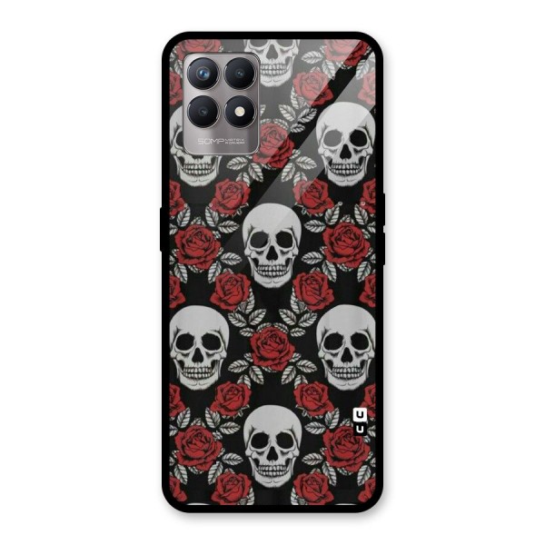 Grey Skulls Glass Back Case for Realme 8i