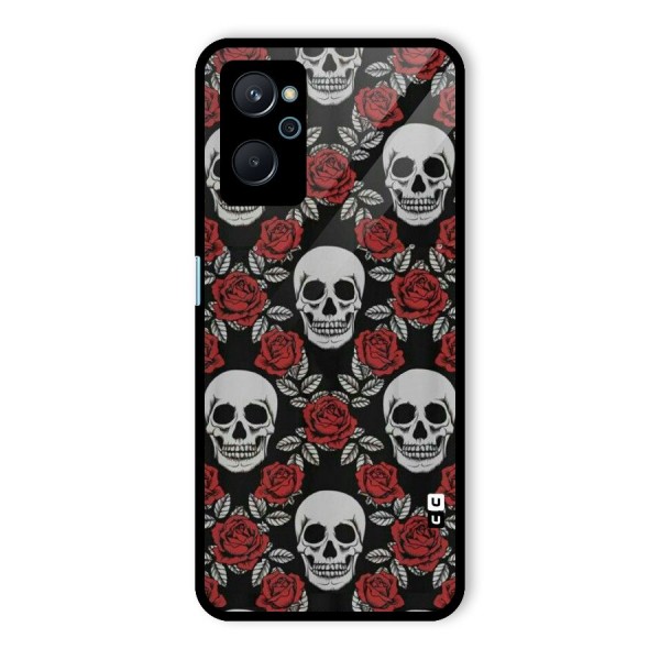 Grey Skulls Glass Back Case for Realme 9i