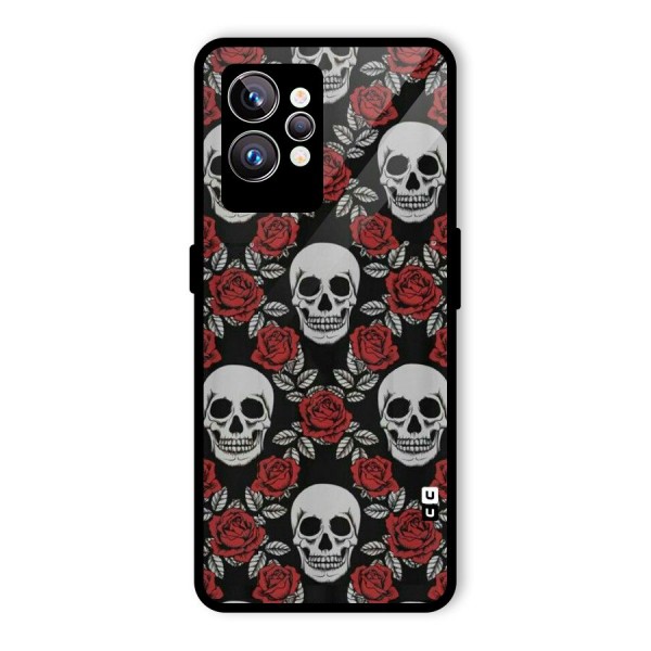 Grey Skulls Glass Back Case for Realme GT2 Pro