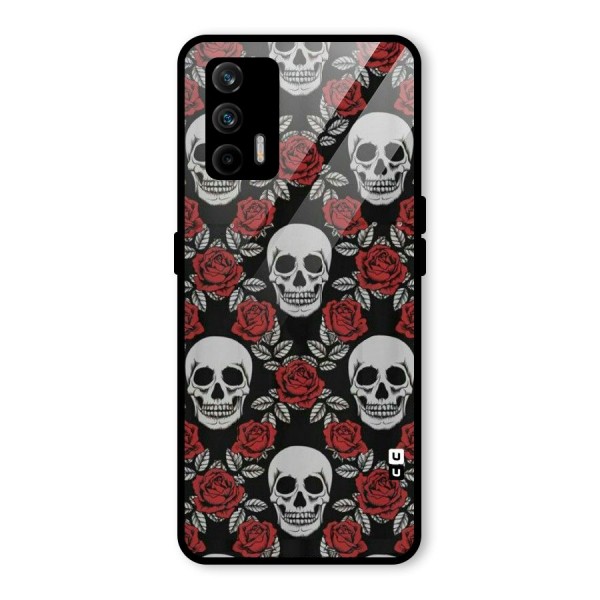 Grey Skulls Glass Back Case for Realme X7 Max