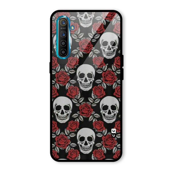 Grey Skulls Glass Back Case for Realme XT