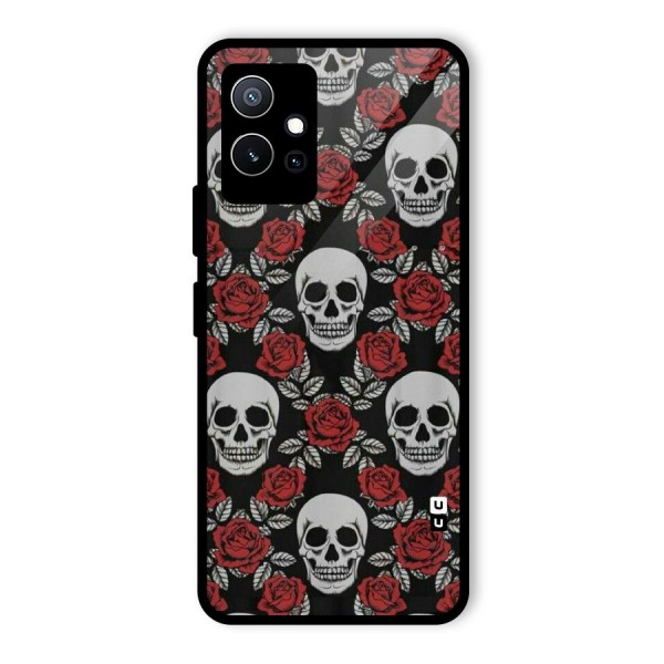 Grey Skulls Glass Back Case for Vivo T1 5G