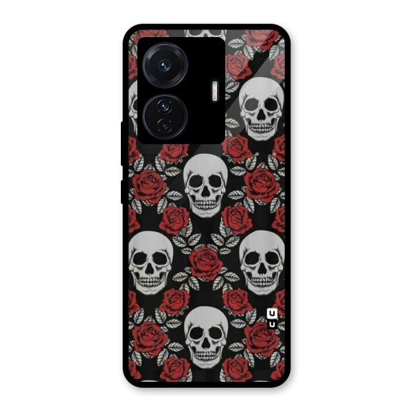 Grey Skulls Glass Back Case for Vivo T1 Pro