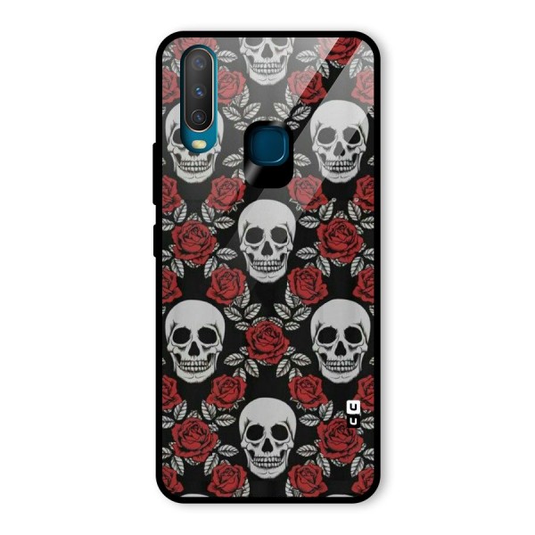 Grey Skulls Glass Back Case for Vivo Y15