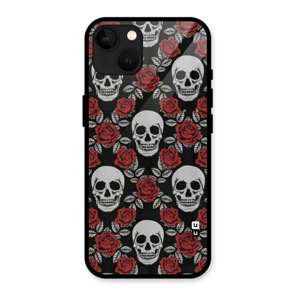 Grey Skulls Glass Back Case for iPhone 13