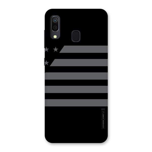 Grey Star Striped Pattern Back Case for Galaxy A20