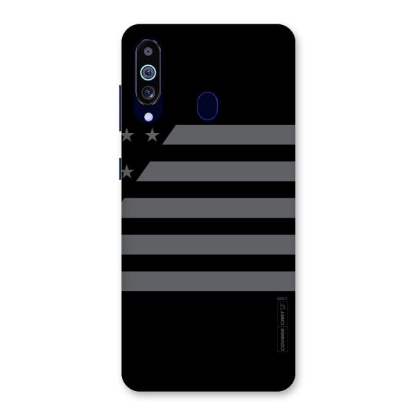 Grey Star Striped Pattern Back Case for Galaxy A60