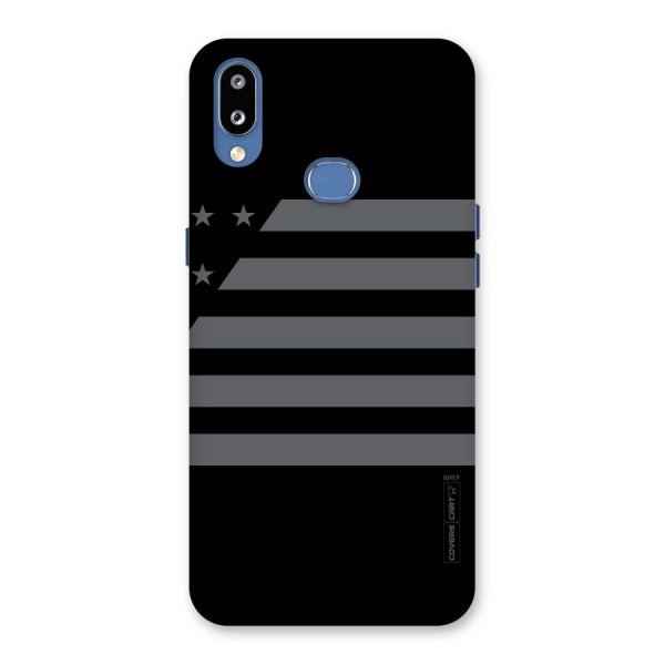 Grey Star Striped Pattern Back Case for Galaxy M01s