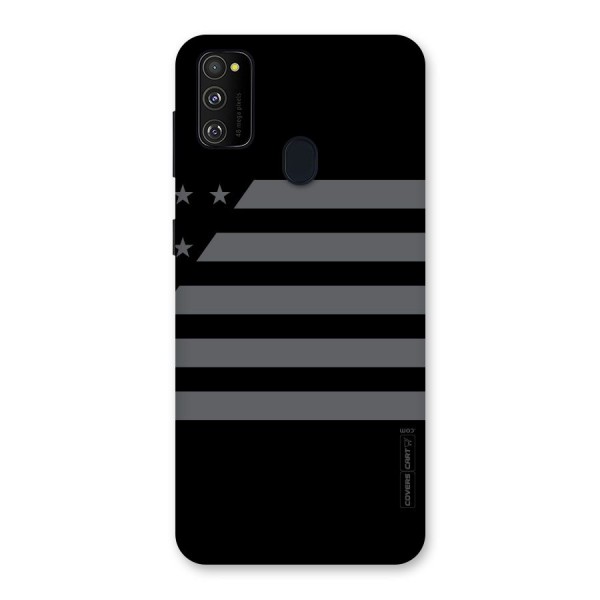 Grey Star Striped Pattern Back Case for Galaxy M21