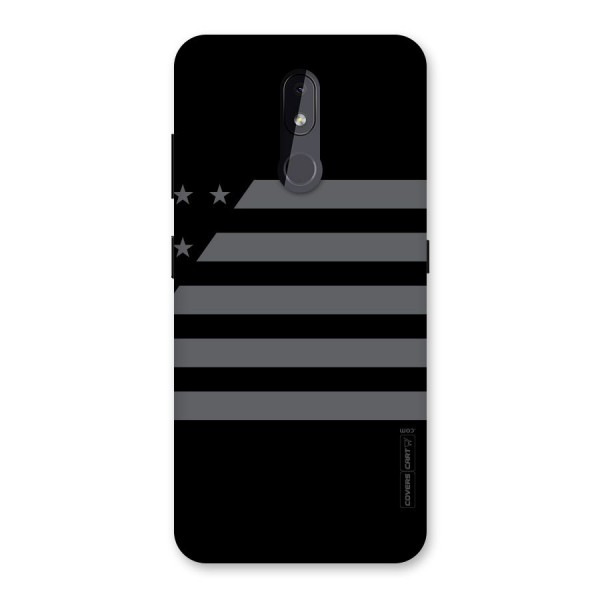 Grey Star Striped Pattern Back Case for Nokia 3.2