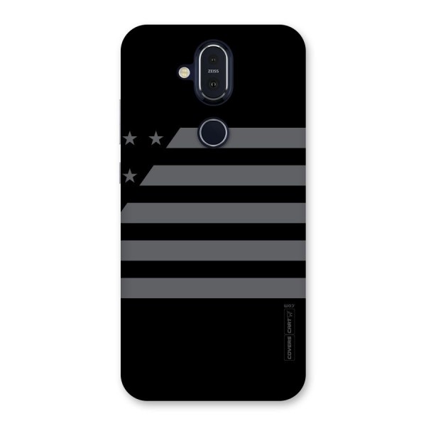 Grey Star Striped Pattern Back Case for Nokia 8.1