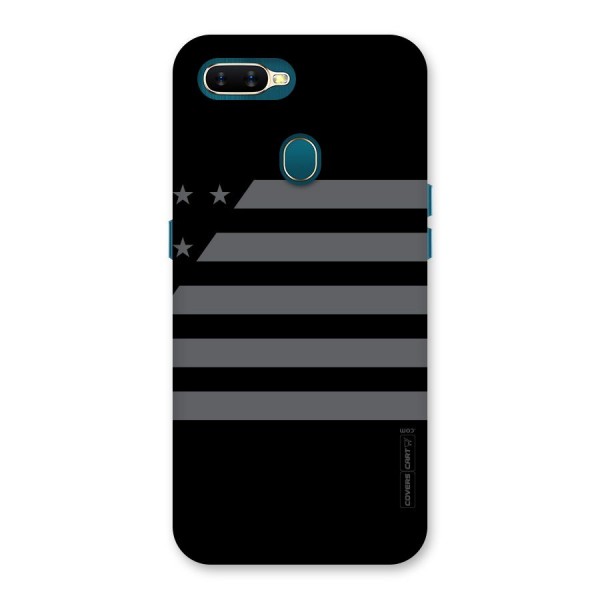 Grey Star Striped Pattern Back Case for Oppo A7