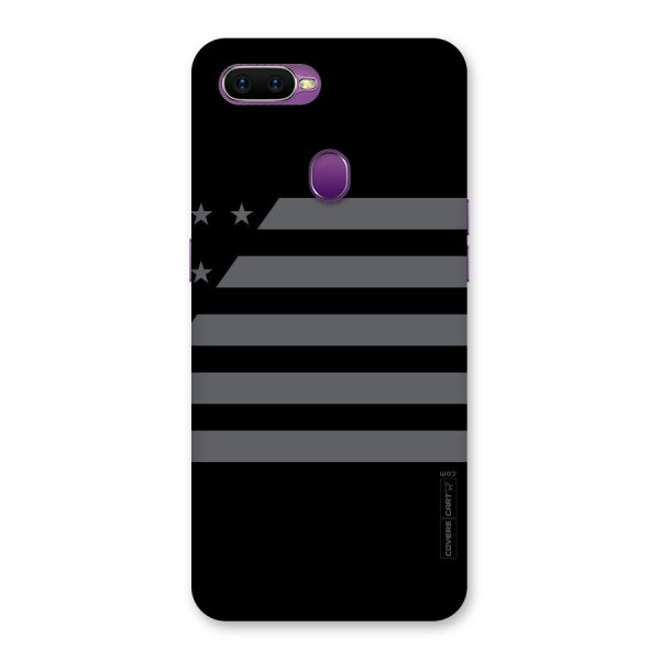 Grey Star Striped Pattern Back Case for Oppo F9