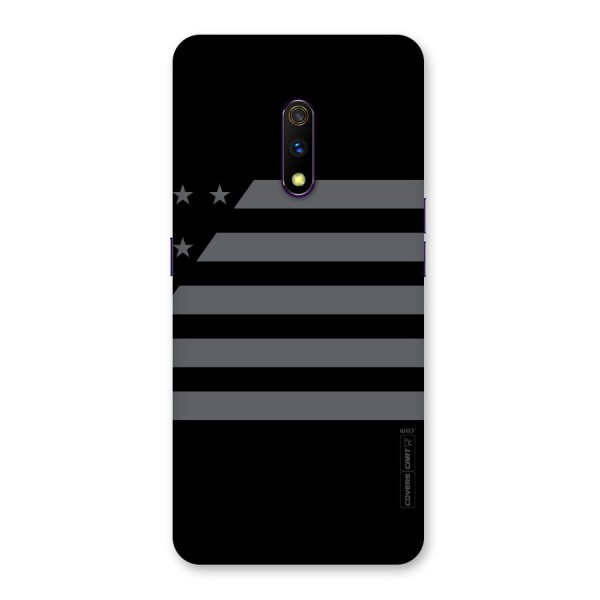 Grey Star Striped Pattern Back Case for Realme X