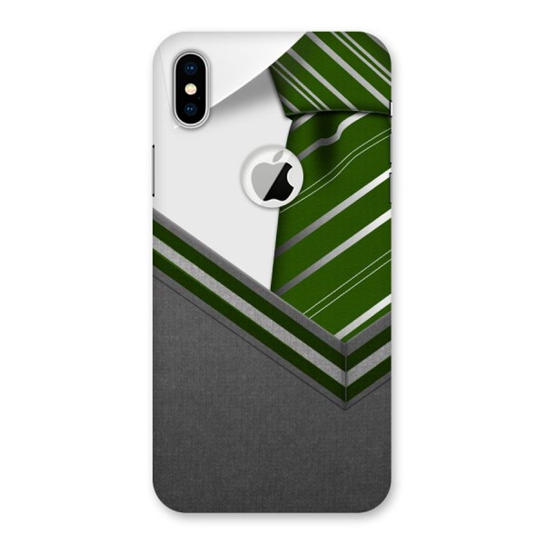 Grey Sweater Back Case for iPhone XS Logo Cut