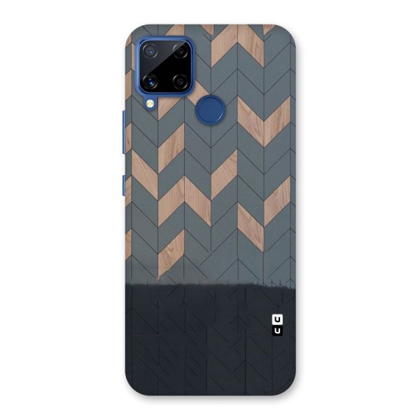 Greyish Wood Design Back Case for Realme C12