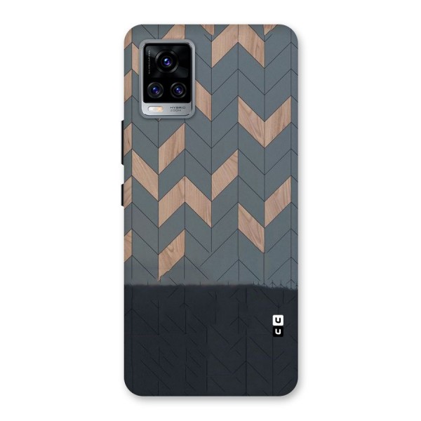 Greyish Wood Design Back Case for Vivo V20 Pro