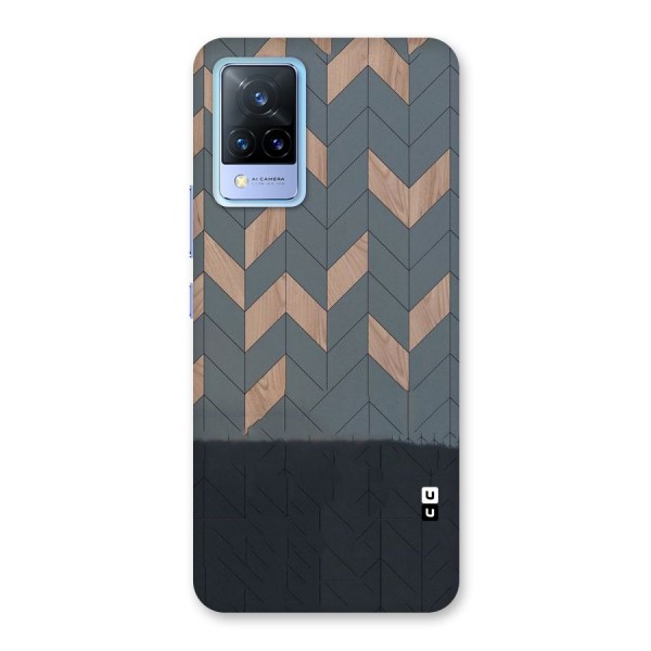 Greyish Wood Design Back Case for Vivo V21 5G