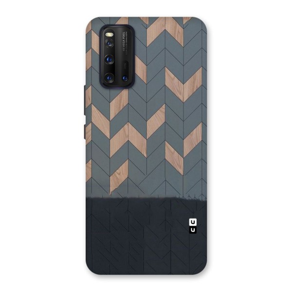 Greyish Wood Design Back Case for Vivo iQOO 3