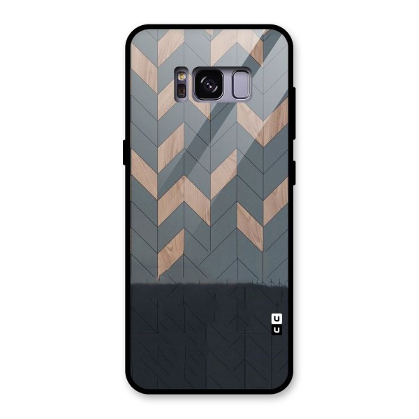 Greyish Wood Design Glass Back Case for Galaxy S8