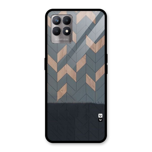 Greyish Wood Design Glass Back Case for Realme 8i