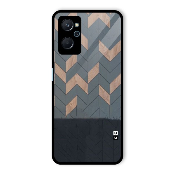 Greyish Wood Design Glass Back Case for Realme 9i