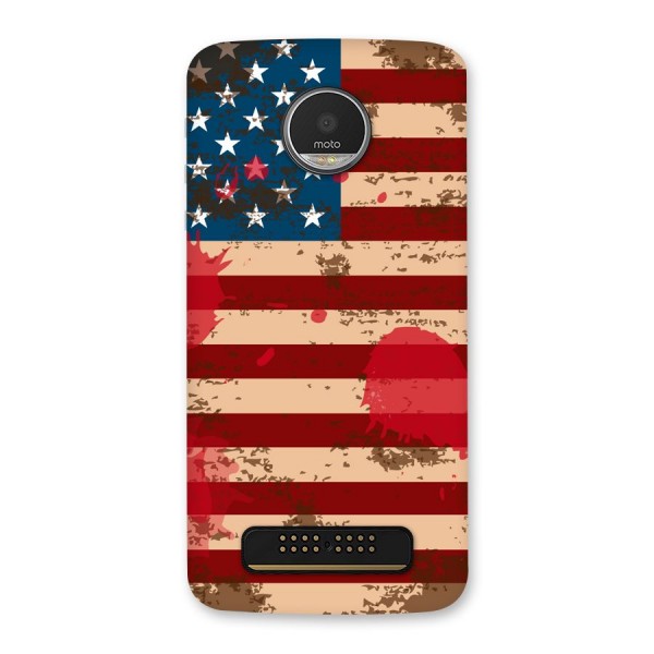 Grunge USA Flag Back Case for Moto Z Play