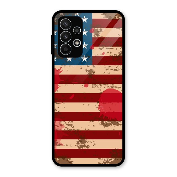 Grunge USA Flag Glass Back Case for Galaxy A23