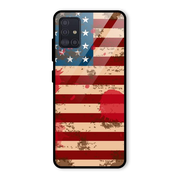 Grunge USA Flag Glass Back Case for Galaxy A51