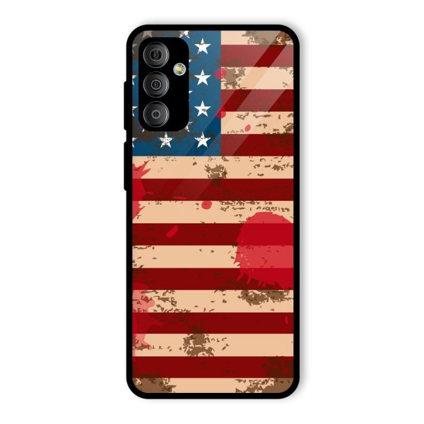 Grunge USA Flag Glass Back Case for Galaxy F23