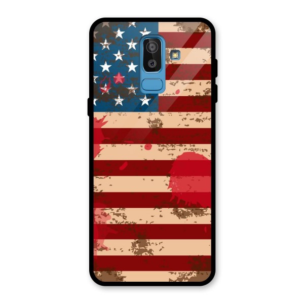 Grunge USA Flag Glass Back Case for Galaxy J8