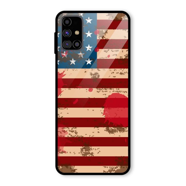 Grunge USA Flag Glass Back Case for Galaxy M31s