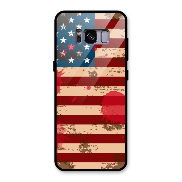 Grunge USA Flag Glass Back Case for Galaxy S8