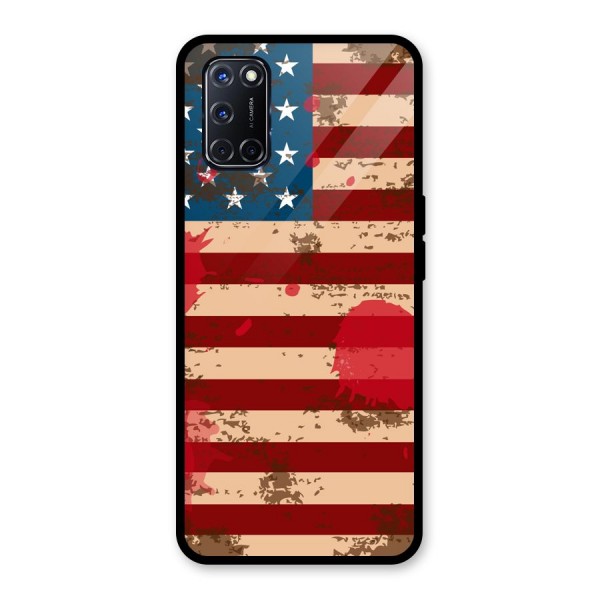 Grunge USA Flag Glass Back Case for Oppo A52