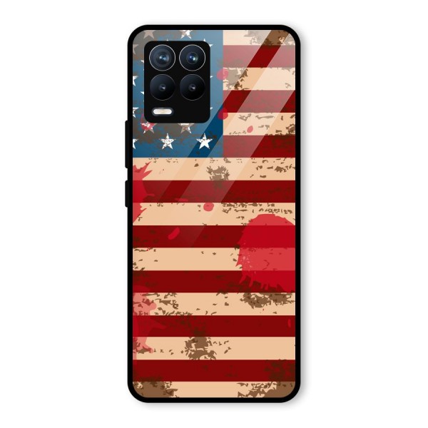 Grunge USA Flag Glass Back Case for Realme 8